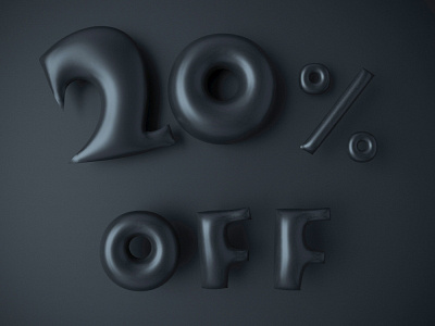 20% OFF 3d black black friday design off