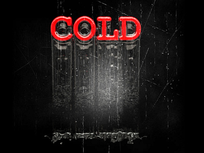 Cold 3d black cold design froze frozen ice letters red winter