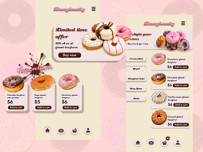 Doughnut shop mobile app 3d app design graphic design ui website