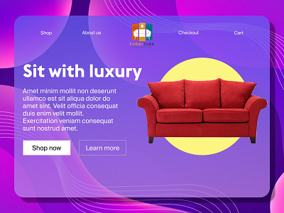 Furniture store hero graphic design ui web website
