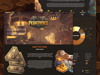 Peakmines NFT Collection Website blockchain branding cartoon comic creative cryptocurrency design landing page landingpage nft nft art nft design nft inspiration nft landing page nft website ntf collection productdesign ui website website design