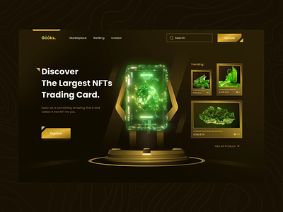 NFT Card Trading Website Design crypto cryptoart cryptocurrency currency currency website currencyart money art nft nft art nft landing page nft page nft web design nft web page nft website ui webdesign