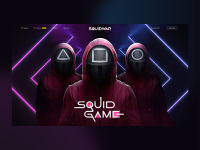 Squid Game NFT Landing Page crypto crypto art crypto design crypto website currency currency art currency website design digital art game nft nft art nft design nft ideas nft landing page nft template nft website squid squid games website