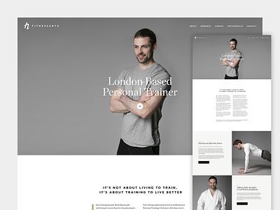 FitnessArtz One Page Concept chronicle digital fitness gotham gym one page personal training ui website