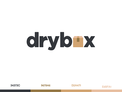 Logo Concept for Drybox box branding brown design dry identity logo