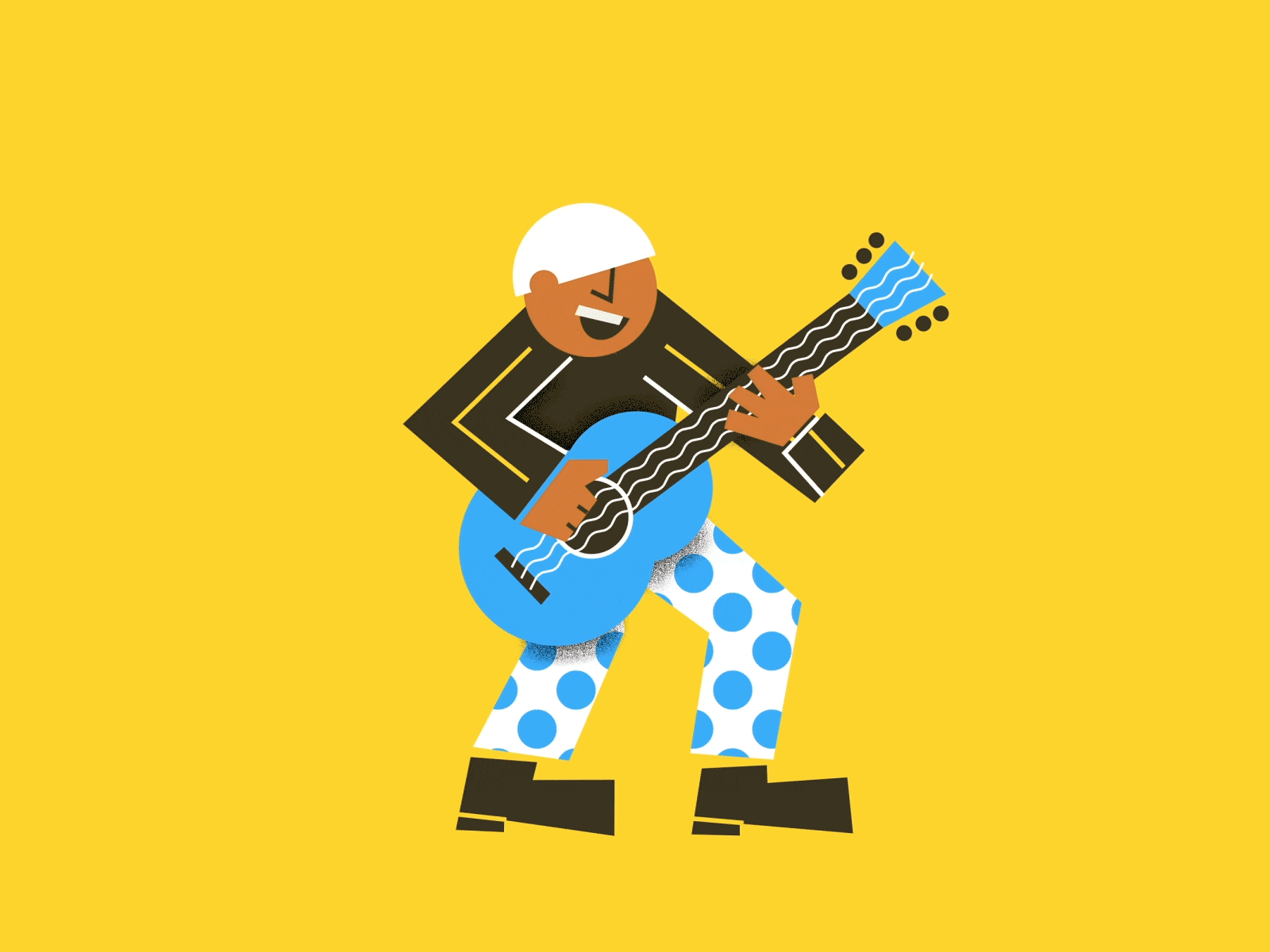 Guitarist aftereffects character animation guitarist illustration loop motion design riff rockman