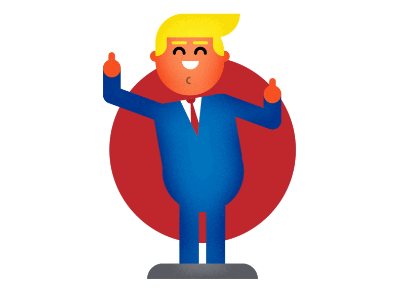 Donald Trump Dancing In Hell character animation dancing donald trump fingers crossed hell infinite loop president trump usa villain