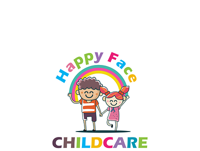 Happy Face Childcare abstract art branding care child design elementary graphic design illustration logo modern vector wellness