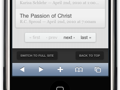 Ligonier Mobile — footer design ios iphone tool:photoshop ui