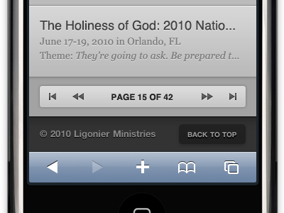 Ligonier Mobile — footer design redux ios iphone tool:photoshop ui