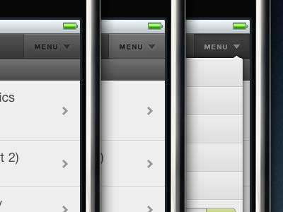 Ligonier Mobile — dropdown button concept ios iphone portfolio tool:photoshop ui