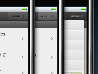 Ligonier Mobile — dropdown button concept