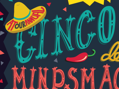 Cinco de Mindsmack chili cinco de mayo cinco de mindsmack invitation invite lettering mindsmack party sombrero