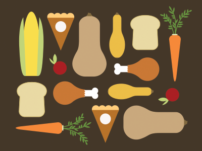 Happy Thanksgiving! bread carrot corn feast food icons pattern pie squash thanksgiving turkey