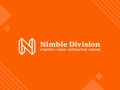 Nimble Division Branding branding design division dropcap logo nimble orange pattern rebrand shapes strategy