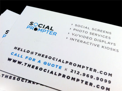 Social Prompter Cards business cards email events info kiosks logo phone photo print services social social prompter website
