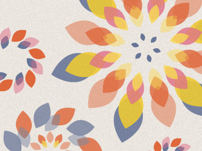 Flower study colorful earth feminine flower overlap pattern petals seeds textile