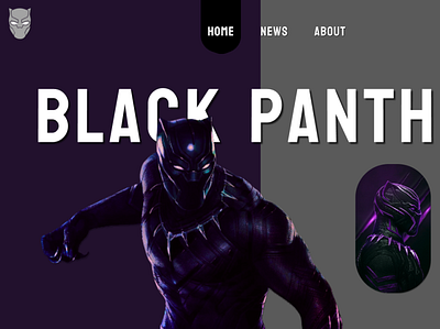 Black Panther UI design branding design figma graphic design illustration logo typography ui ux vector website header