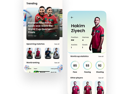 World Cup UI appdesign design figma graphic design mobiledesign typography ui uiux userinterface ux worldcup