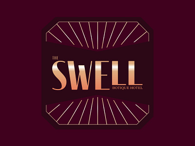 The Swell Boutique Hotel artdeco branding design geometric graphic design illustrator logo luxury rich typography vector