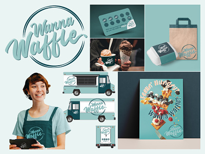 Wanna Waffle Food Truck branding design food graphic design illustrator logo packaging photoshop print vehicle wrap