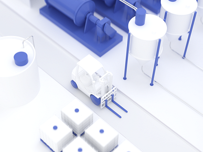 3D model of a factory 3d blender chemical design factory graphic design illustration