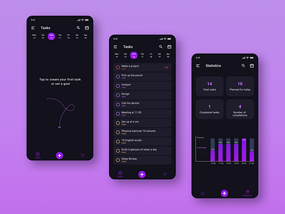 To Do List | App Design app branding calendar dark theme design e commerce list tasks to do list ui ux