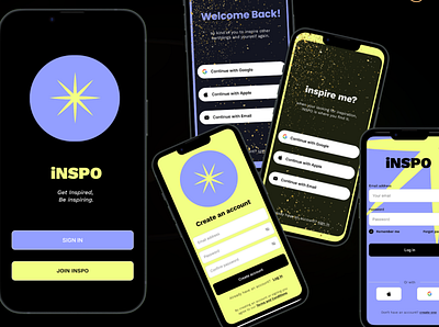 iNSPO APP - #DailyUi 001 3d app app design branding canva daily ui daily ui 001 design figma graphic design icon illustration inspiration logo quote app sign up page typography ui ux vector