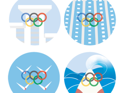 Water Sports app design icon illustration olympics vector