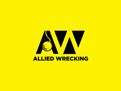 Allied Wrecking Demolition LLC branding design logo typography