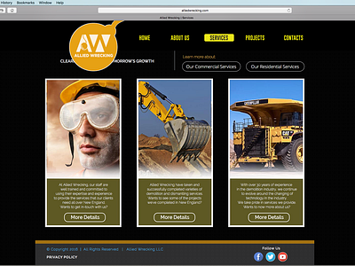 Allied Wrecking Website branding design web