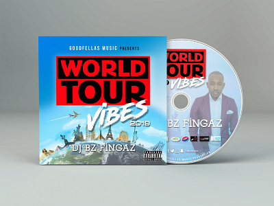 World Tour Vibes 2019 - CD Album Cover cd album cd cover design graphic design mockup