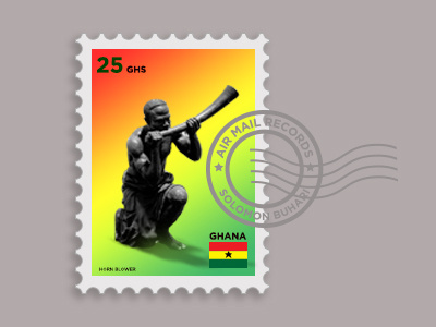 Ghana - The Motherland black star ghana horn blower stamp design