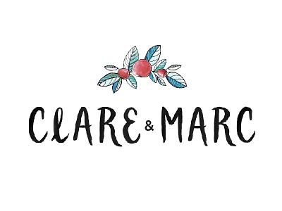 Clare & Marc illustration typography watercolor