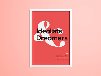 Idealists and Dreamers poster poster typography