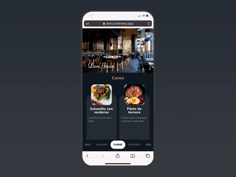 Chefmenu 2.0 digital menu meals menu qr qr code qr code qrcode restaurant