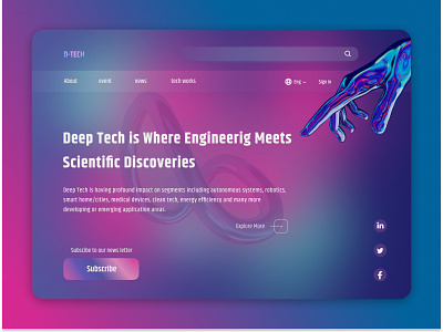 Deep Tech Landing Page app deep tech design tech technology ui ux ux design web design