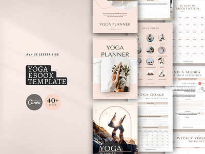 Yoga Ebook Canva Template canva journal template canva template ebook template canva spritual journal template yoga journal template