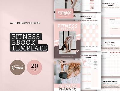 Fitness eBook Canva Template fitness template canva wellness ebook template