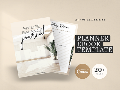 Mindfulness Planner Canva Template gratitude journal template journal template canva