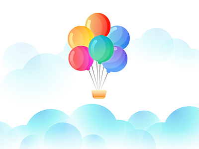 Flying Colors air balloons bright color design flight gradient illustration sky vector