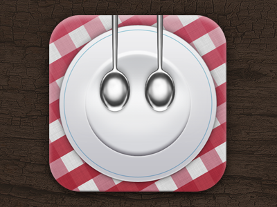 Icon for food app food icon ios plate spoon table cloth