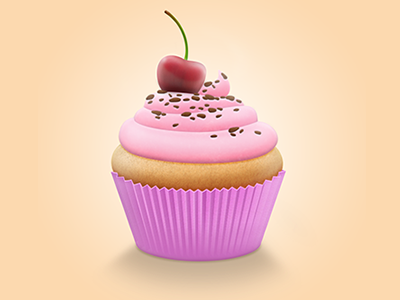 Cupcake cherry cupcake illustration photoshop