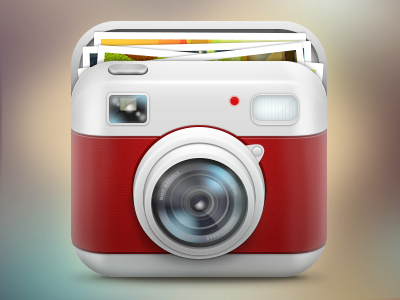 Camera Icon camera icon ios leather photo photos photoshop red