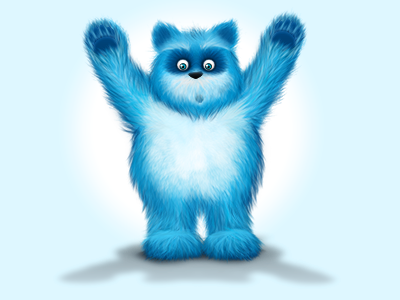 Booooo!! bear blue character fluffy fur illustration monster photoshop