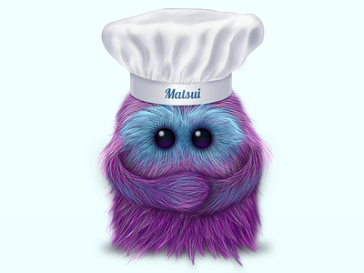Chef Matsui chef fluffy fur illustration mascot monster