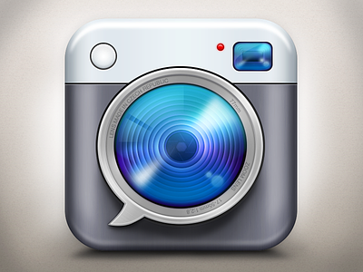 Icon for "Hláškomat" app app bubble camera icon ios iphone lens photo