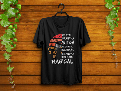 Halloween t-shirt design design fashion grandma graphic design halloween horror illustraor illustration magical t shirt typography vector witch