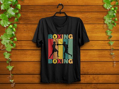 Boxing t-shirt design boxer boxing color design fashion graphic design illustraor illustration player retro sport t shirt typography vector vintage