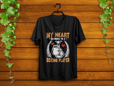 Boxing t-shirt design boxer boxing design fashion graphic design heart illustraor illustration player sports t shirt typography vector